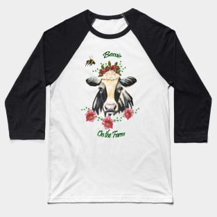 On the Farm - Bessie the Cow Baseball T-Shirt